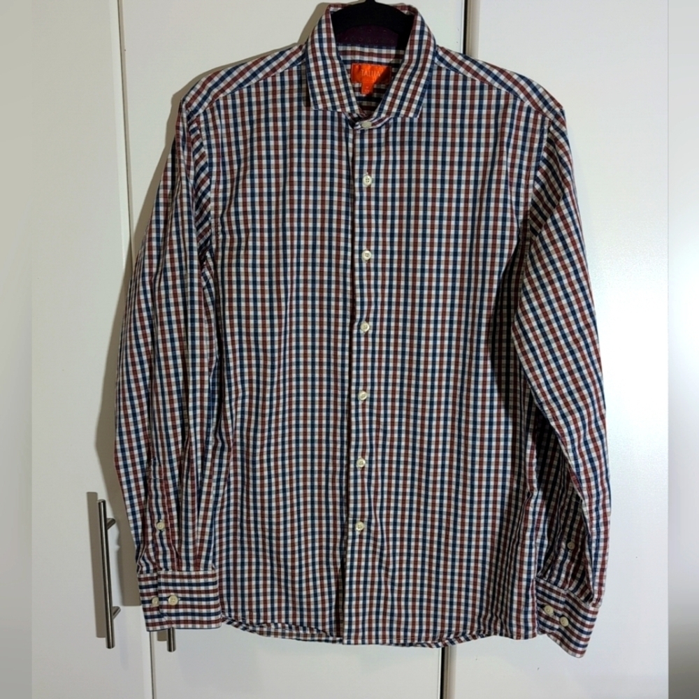 Tallia Mens Sz Medium 15.5 French Flip Cuff Button Shirt Long Sleeve